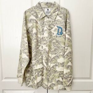 Disneyland Resort Spirit Jersey Linen Blend Button Up Tropical Print Shi…